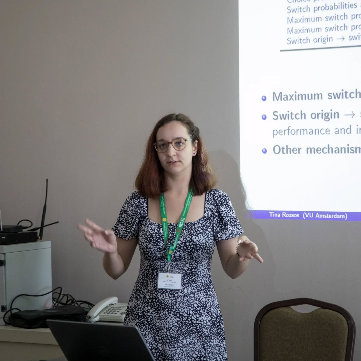 Tina presenting at IWAEE in Catanzaro